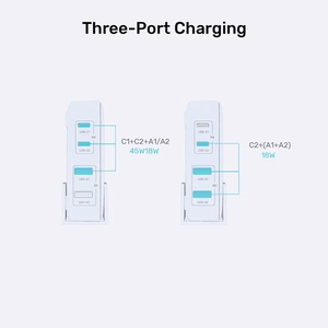 GaN võrgulaadija - Unitek P1228AWH01-EU | 70W 2x USB-C 2x USB-A