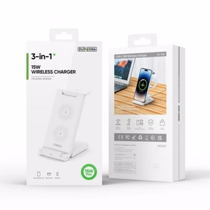 Juhtmevaba laadija Dux Ducis W10-A 3in1 valge 15W (iPhone / Apple Watch / Airpods jaoks)