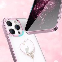 Swarovski kristallidega silikoonist ümbris Kingxbar Wish Series iPhone 14 Plus'ile - roosa