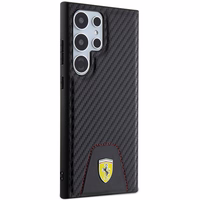 Ferrari Carbon Stitched Bottom ümbris jaoks Samsung Galaxy S24 Ultra - must