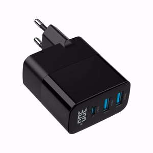 Gembird TA-UC-PDQC30LCD-BK-02 mobiilseadme laadija universaalne must AC kiirlaadimine siseruumidesse