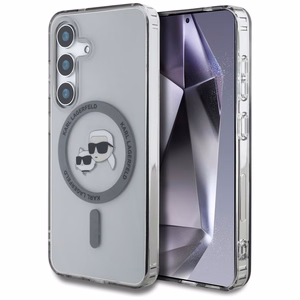 Karl Lagerfeld Button Karl & Choupette Heads Printed Logo MagSafe Samsung Galaxy S25 ümbris must