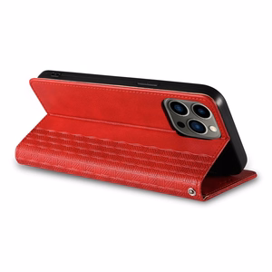 Magnet rihmaga ümbris iPhone 14 Pro Max Flip Wallet Mini Lanyard Stand Punane
