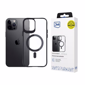 3mk Satin Armor MagCase with MagSafe jaoks iPhone 12 Pro Max - Clear with must Frame