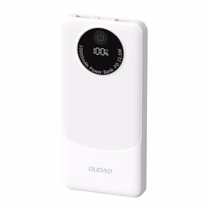 Powerbank Dudao K12 10000mAh PD22.5W USB-A, USB-C - valge