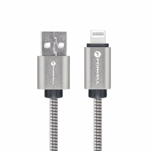Kaabel USB A to Lightning Forcell F-Energy 2,4A 12W Metal 2 m C236 hõbedane