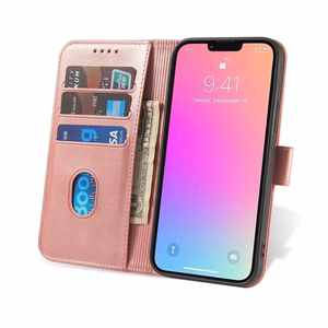 Magnet Ümbris jaoks Samsung Galaxy S23 Ultra Cover with Flip Wallet Stand roosa