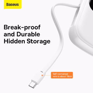 Baseus внешний аккумулятор 20000mAh Qpow Pro - USB + Type C - PD 22,5W с кабелем Type C (PPQD060302) белый