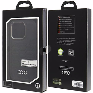 Audi Synthetic Leather ümbris with MagSafe jaoks iPhone 15 Pro - must