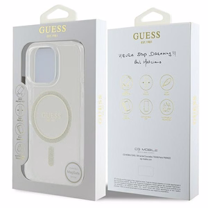 Guess IML Glitter Circle MagSafe Ümbris jaoks iPhone 16 Pro Max - Clear