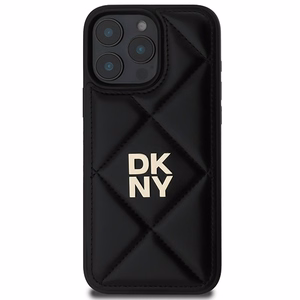 DKNY Quilted Stack Logo iPhone 16 Pro Ümbris - Must