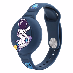 AirTag Ümbris Silikoon Wristband jaoks Laste - tumesinine sinine koos Astronaut