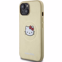 Hello Kitty Leather Kitty Head MagSafe ümbris jaoks iPhone 14 - kuldne
