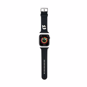 Karl Lagerfeld 3D Rubber Karl Head rihm Apple Watch 42 / 44 / 45 / 49 mm kellale, must