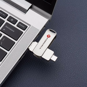 Pendrive 16GB USB 3.2 Gen 1 (USB A / USB C) Forcell F-Data Metal Duo hõbedane