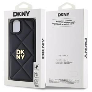DKNY Quilted Stack Logo iPhone 15 Plus Ümbris - Must