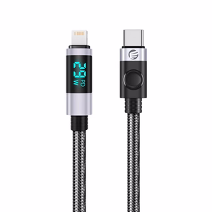 Orico LDC2L USB-C–Lightning PD, 29 W, 480 Mbps kaabel LED-ekraaniga, 2 m – must