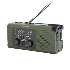 Kruger&Matz kaasaskantav päikeseenergial töötav SOS-hädaabiraadio, 5000 mAh akupanga, taskulambi ja dünamoga