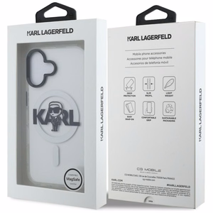 Karl Lagerfeld IML Karl Sketch Logo MagSafe Case for iPhone 16 - Clear