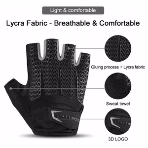 Rockbros S169BGR XL cycling gloves with gel inserts - gray