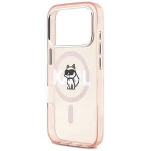 KARL LAGERFELD ümbris jaoks IPHONE 17 Pro compatible with MagSafe KLHMP17LHGCHGKBP (IML Choupette Sketch Logo) roosa