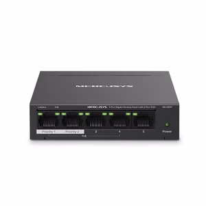 Mercusys 5-портовый настольный коммутатор Gigabit с 4 портами PoE+