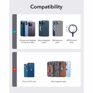 ESR Classic RFID-kaitsega MagSafe magnetiline telefoni kaarditasku koos toega – must