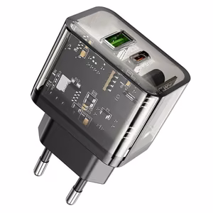 Phone Laadija Hoco USB A + USB C QC3.0 PD 3A 20W N34 läbipaistev