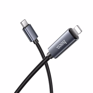 Кабель USB C to Lightning Hoco PD 27W с дисплеем 1 м X112 чёрный