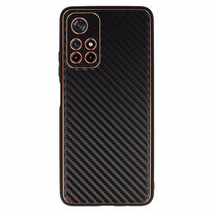 Tel Protect Leather Carbon кожаный чехол для Xiaomi Redmi Note 11 5G/Note 11S 5G/Poco M4 Pro 5G чёрный