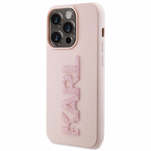 Karl Lagerfeld чехол для iPhone 15 Pro KLHCP15L3DMBKCP (3D Logo Glitter) розовый