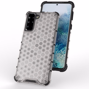 Samsung Galaxy S22 + (S22 Plus) läbipaistev Honeycomb korpus soomustatud kate koos geelraamiga Samsung Galaxy S22 + (S22 Plus) jaoks