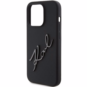 KARL LAGERFELD ümbris jaoks IPHONE 15 Pro KLHCP15LSKSBMCK (Silicone Karl Script Logo) must