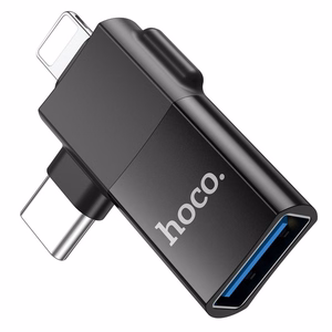 Adapter OTG 2in1 USB C / Lightning USB A Hoco UA17 must