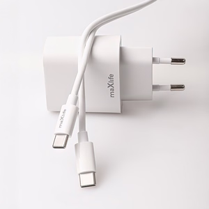 Maxlife MXTC-06-20C PD QC laadija 1x USB-C 20W valge + USB-C - USB-C kaabel 20W
