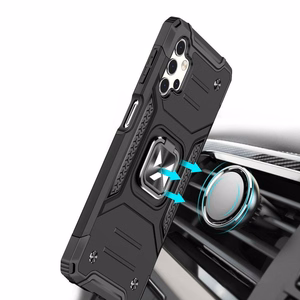 Wozinsky Ring Armor прочный гибридный чехол + магнитный держатель для Samsung Galaxy A73 серебряный