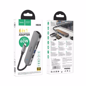 Adapter HB28 Type-C multi-function converter HDMI+USB3.0+USB2.0+SD+TF+PD hall