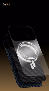 Benks Magnetic Armor Air Armor Grid Kevlar Ümbris Metal Frame 600D (0069) jaoks Iphone 17 Pro oranž