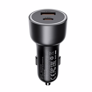 Acefast B21 75 W USB-C + USB-A autolaadija, must