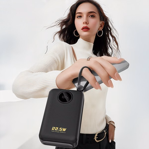 Dudao K14+ akupank 20000mAh 22.5W USB-C / USB-A / sisseehitatud Lightning ja USB-C kaablid - must