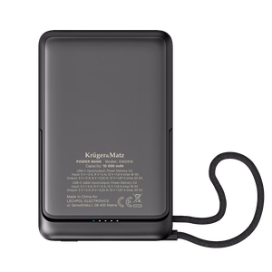 Kruger&Matz akupank, 10000 mAh, Li-Polymer, QC ja PD, CCC-sertifikaat Aasia riikidele