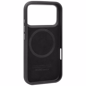 Audi R8 Genuine Leather MagSafe Ümbris jaoks iPhone 17 Pro - Must and Punane