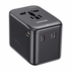 Laadija - Unitek 65W universaalne reisiadapter (P1122ABK01) | 1xUSB-A 3xUSB-C 1xAC