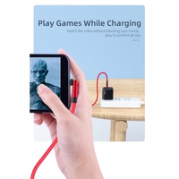 USB Kaabel Essager "Universal" (180' corner) Punane "Type-C" 200cm (up to 3A)