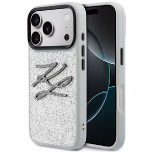 Karl Lagerfeld IML Glitter KL Diamond Logo ümbris for iPhone 17 Pro - hõbedane