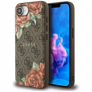 Guess 4G Flowers Print MagSafe ümbris jaoks iPhone 16e - brown