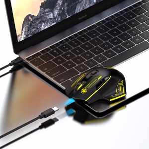 Wozinsky WMGB-1181 Wireless Optical Gaming Mouse 3200 DPI with Built-in Battery and Backlight - Black and Yellow