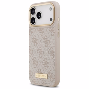 Guess 4G Logo Plate MagSafe Ümbris jaoks iPhone 17 Pro Max - Roosa