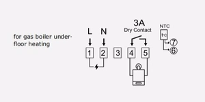 TUYA Programmable Heating Thermostat for Gas Boiler Control, Wi-Fi, 3A, 230VAC