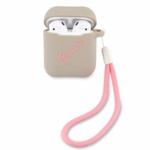 Guess GUACA2LSVSGP AirPods чехол серо-розовый/серо-розовый Silicone Vintage